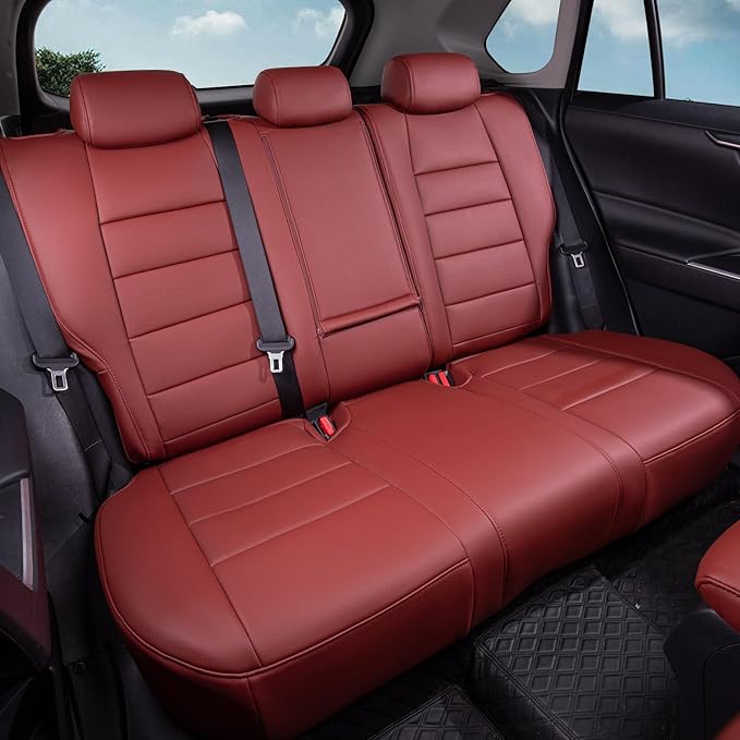 coverdream Rav4 Seat Covers Custom Fit for Toyota Rav4 2013-2018 XLE/Platinum/Limited/SE SUV,Fully Covered,Waterproof Leather Car Seat Protector(Full Set,Wine Red)