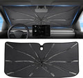 2026 Upgraded Windshield Sun Shade Umbrella [7-Layer Vinyl Coating Heat Shield] Foldable Front Window Sunshade Umbrella Flexible Handle Protect Interior from UV Keep Car Cooler (57" x 31")