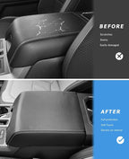 INTGET Center Console Cover for Ford F150 Accessories 2015-2020 2016 2017 2018 2019 Car Middle Lid Seat Armrest Cover Protector Elbow Cushion Pad (Carbon Fiber Texture, 2015-2020)