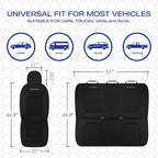 Skechers Memory Foam Seat Covers,Thick Cool Touch Fabric Car Seat Covers,Seat Cover Full Set Airbag Compatible,Automotive Comfort Protection for Most Cars,Vans,Trucks,SUV,Black