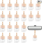 20 Pack Car Haning Perfume Bottle Refillable Car Air Freshener Diffuser Empty Aromatherapy Fragrance Essential Oil Diffuser Pendant Auto Home Ornaments Decors