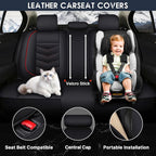Car Seat Cover 7 Seats for Toyota Highlander 2001-2025, Waterproof Durable Premium Leather Car Seat Protector, Comfortable Anti-Slip Stylish Sport Seat Cover(7 Seats Luxury,Black Red)