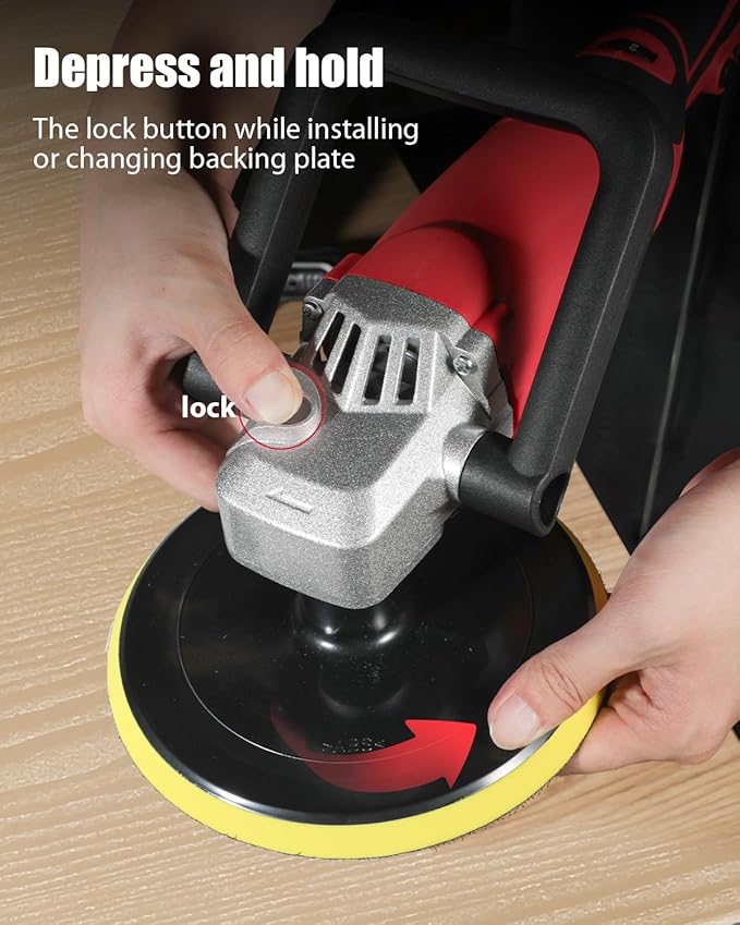 AVID POWER Car Buffer Polisher, 1200W 7 Inch/6 Inch Rotary Buffer Waxer, 6 Variable Speed 1600-3500 RPM, Detachable Handle & Side Handle for Car Detailing, Boat Sanding, Polishing and Waxing