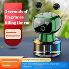 Robot Intelligent Aromatherapy Machine, Smart Cute Robot Car Air Freshener - Fine Spray/Fillable/Four-Gear Adjustment/Vibration Sensing/On-Off/Large Capacity Long-Lasting Fragrance/Green-V2(Gardenia)