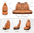 Coverado Seat Covers, Car Seat Covers Full Set, Leather Seat Covers for Cars, Car Seat Protector, Orange Car Seat Covers Front Seats and Back Seats Universal Fit for Most Cars