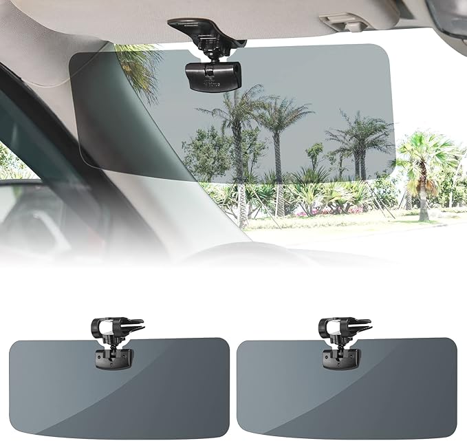 JOYTUTUS Sun Visor for SUV, 2 Pack Polarized Sun Visor Extender for Truck, Universal UV400 Car Visor Extension Anti-Glare Easy to Install, Protect from Glare/UV Ray/Stray Light