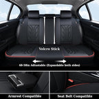 Coverado Front Car Seat Covers, 2Pcs Leather Seat Covers for Cars, Car Seat Protector Front Seats Only Auto Car Accessories Fit for Most Sedans SUV Pick-up Truck(Black&Red)