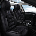 AOOG Fuzzy Car Seat Covers, Heated Bench Back Cushion Protector for Cars SUV Trucks(Front Pair,Black)