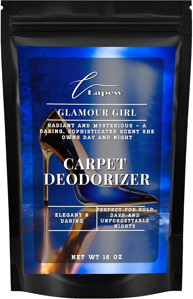 Lapew Glamour Girl Carpet Deodorizer Powder - Pet Safe Freshener for Vacuuming | Scented Odor Eliminator for Home | 16 oz