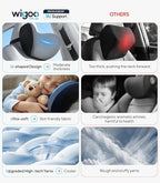 Wigoo 2026 Car Neck Pillow [No More Pressure, Odorless] Soft Car Headrest Pillow with Adjustable Strap Removable Cover 100% Memory Foam, Fits All Vehicles (Gray 2-Pack)