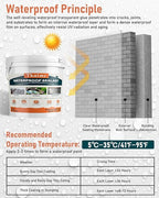 Transparent Waterproof Coating 175oz, Water-Based Invisible Waterproof Agent Leak Repair Sealant, Indoor & Outdoor Roofs, Shower Walls, Bathroom, Kitchen, Liquid Water Proof Clear Sealant