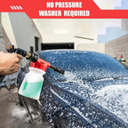 Car Wash Foam Gun, Car Wash Sprayer with Adjustable Foam Dial Foam Nozzle, Foam Cannon Attachs to Any Garden Hose, Durable 5/8" and 3/4" Brass Joint Soap Gun for Home Garden Use