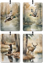 Vintage Mallard Duck deer dog Car Air Freshener 4 Pcs,Rustic Farmhouse Farm Animal Air Freshener Hanging for Cars Books Closet Drawer,Mallard Duck Lover Gifts Car Accessories for Women Men