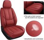 Leather Car Seat Covers,Car Seat Covers Full Set,Automotive Seat Covers 6 Seats,Fit for Most Cars SUV and Most Sedans Red