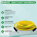 Sewer Jetter Kit for Pressure Washer,Water Jet Drain Cleaning Hose with Corner Rotating Button Spring Nose 1/4" NPT Sewer Cleaning Tool High-Pressure Nozzles,5800 PSI 100 FT