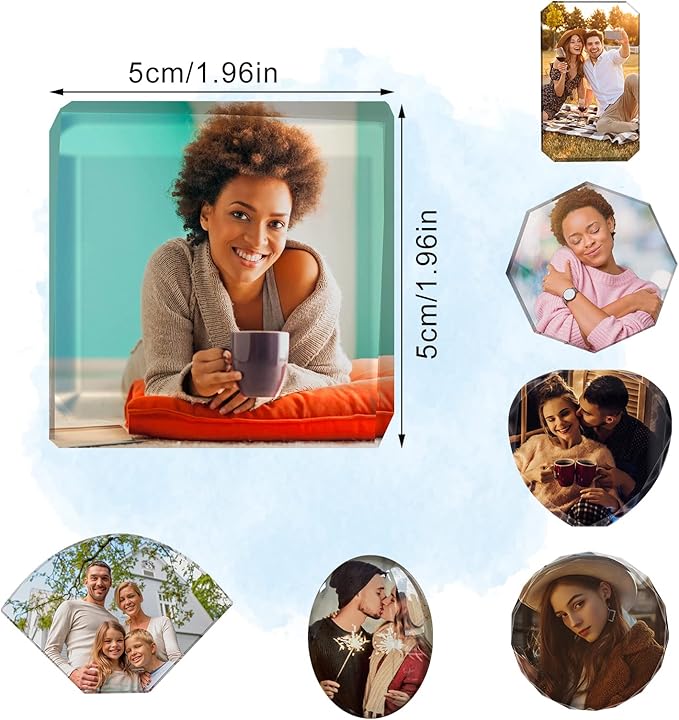 Custom Crystals Car Air Vent Clip with Photo Personalized Picture Car Air Freshener Clips Interior Car Accessories Decoration for Men Women