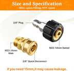 Twinkle Star Pressure Washer Adapter Set, Quick Disconnect Kit, M22 14 mm Quick Connect Swivel to 3/8'' Quick Connect Fittings, 3/4" to Quick Release 9 Sets