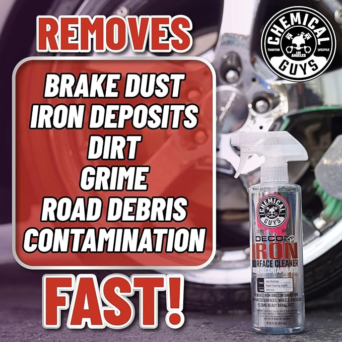 Chemical Guys Decon Pro Iron Remover and Wheel Cleaner – Professional Strength Fallout Remover, Brakes, Calipers, Exterior, Wheel and Tire Cleaner – Dissolves Brake Dust & Dirt, 16 oz