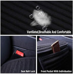 Suninbox Car Seat Covers,Cloth Cars Seat Covers,Universal Fabric Car Seat Covers,Front Seats Only Air Bag Compatible,Cooling Car Seat Protector,Buckwheat Hull Breathable Comfortable Ventilated,Black