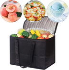 Set of 4 Large Insulated Reusable Grocery Bags with Sturdy Zipper and Handles, Foldable Washable Heavy Duty Cooler Totes for Hot or Cold Food Delivery, Groceries, Travel, Shopping
