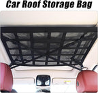Overhead Car Organizer, Compatible with Ford F-150 XL/Raptor 2010-2025 Car Roof Storage Net Universal Car Ceiling Storage for Camping Storage Bag,Black-Large