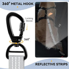 Pawaboo 2Pack Dog Seatbelt for Car, 3-in-1 Dog Car Seat Belt, Shockproof Dogs Tether with Buckle & Hook Latch, Adjustable Reflective Dogs Cars Harness Leash with 360° Lockable Buckle, Gray & Black