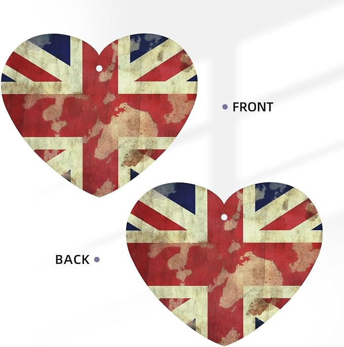 6 Pcs Car Air Fresheners Hanging Scented Cards for Car Fresheners Vintage Union Jack British Flag Car Aromatherapy Tablets Funny Hanging Air Freshener for Car Rearview Mirror Pendant