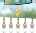 5PCS Hanging Car Air Freshener, Car Air Freshener Diffuser, 8ml Empty Glass Auto Oil Perfume Aromatherapy Diffuser Charms, Refillable Perfume Bottles for Most Vehicles (Cylindrical, Style 1)