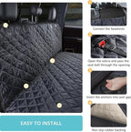 Truck Dog Seat Cover for Pickup Back Seat | Mesh Window & Seat Belt | 100% Waterproof Dog Hammock for Car Safe Travel with Side Door Protectors | Non-Slip, Scratchproof Pet Rear Seat Cover