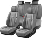 Coverado Seat Covers, Car Front Seat Covers with Backrest, Nappa Leather Car Seat Protectors,Waterproof &Breathable,Anti-Slip Automotive Seat Cushion, Universal Fit for Most Vehicles,2Pcs Black