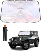helloleiboo Car Windshield Sun Shade Umbrella,Colorful 360°Rotating Foldable Windshield Sun Shade Front Window Reflective Polyester Blocks Heat and Sun Sun Shade for Cars SUV