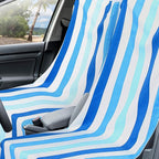 2 Pack Car Seat Towel Covers with Storage Bag 63 x 32 Inch Athletic Running Towel Seat Sweat Washable Non Slip Cover Gift for Car Outdoor Sport Activities (Blue Vertical Stripes)