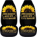 BIGCARJOB Sunshine Sunflower Car Seat Cover Full Set Universal Car Interior Accessories Set Sunflower Print Auto Interior Seat Protector Saddle Blanket for Women Gifts