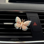 Bling Butterfly Car Air Vent Clip, Cute Rhinestone Air Freshener Clip, Glam SUV Outlet Vent Decorations, Charm Car Inter Decor Accessories for Girls Women (Blue + Purple)