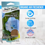 Super Sheet, Organic Under the Seat Car Air Freshener, Long Lasting Fragrance, Fresh Linen Scent, 3 Pack