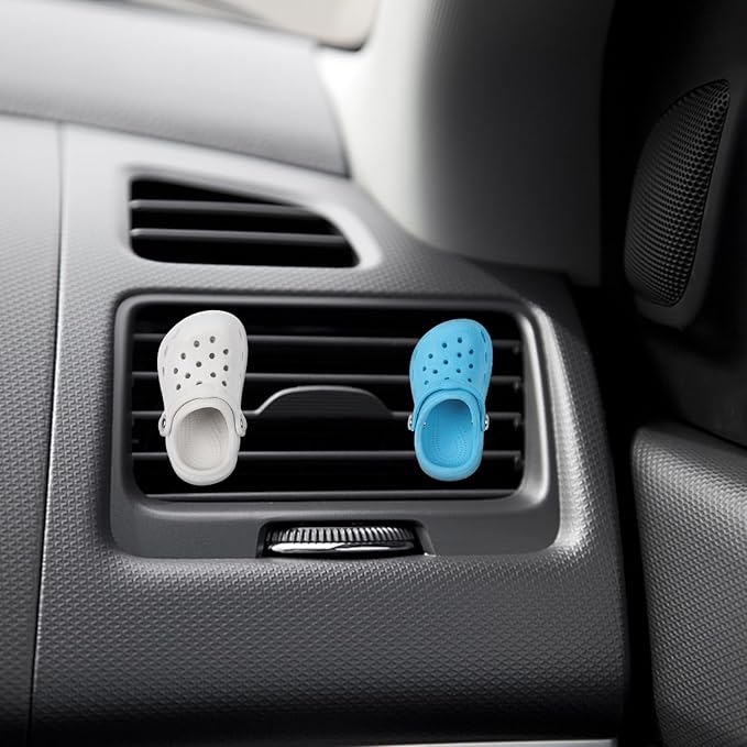 Refillable Shoes Car Air Freshener for Women, 4 PCS Fun Car Air Freshener Vent Clips Accessories Cute for Car (12 PCS Fragrance Pads)
