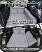 Umbrauto Truck Air Mattress Back Seat| Inflatable Car Camping Mattress Bed for Back Seat, SUV Blow Up Rear Seat Sleeping AirBed for Van Travel with Pump & Pillows