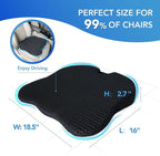 Car Seat Cushion, Comfort Memory Foam Car Cushions for Driving (Black)