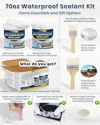 Waterproof Sealant 70oz Clear, TUFINEIN Transparent Waterproof Coating Water-Based Invisible Agent Roofs, Walls, Garden, Terraces Indoor & Outdoor
