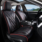 Coverado Car Seat Covers Full Set, Seat Covers for Cars, Waterproof Leather Automotive Seat Cover, Universal Car Interior Protectors Cushion for Most Cars