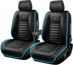 CAR PASS LED Lights Nappa Leather Car Seat Covers Front Seats, Waterproof Seat Cover for Cars Variable RGB Lights with DIY Music Sync Mode, All Weather Universal Fit Trucks SUV Automotive Pick-up