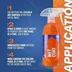 GYEON Wet Coat 1000ml - Hydrophobic Ceramic Spray Coating for Cars - High Gloss Solutions for Your Car Paint Wheels and Glass - Spray On Rinse Off Easy DIY Use Formula
