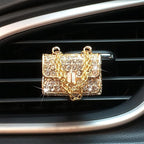 2 Pieces Crystal High Heel Shoe and Bag Air Vent Clips Rhinestone Car Air Freshener Clip Bling Car Clip Gift Decorations Charm Car Inter Air Vent Decor Accessories for Girls Women