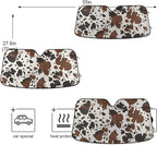 xigua Cow Print Car Windshield Sunshade Foldable Front Window Sun Visor Protector for Car,SUV,Truck - Keep Vehicle Cool,55 x 27.6 Inch (45)