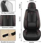 Fit for 98% of Mercedes Benz Car Seat Covers with Headrests, Premium Nappa Leather Seat Cover, Fully Wrapped Protect Modern Style Seat Cover (2-Seat Luxury, Black & Coffee)