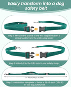 Hands Free Dog Leash, 2-in-1 Detachable Pet Seatbelt,5.9-9.2 ft Crossbody Dog Leash with Double-Sided Reflective for Walking, Hiking, Travel etc.(Orange)