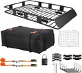 64"x39" Universal Roof Rack Basket with Waterproof Cargo Bag | 200 lbs Capacity, Adjustable Steel Construction | Car Top Carrier for SUV, Truck & Vehicle Rooftop Storage