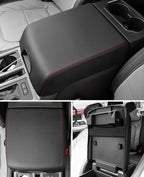 INTGET Center Console Cover for Ford F150 Accessories 2015-2020 2016 2017 2018 2019 Car Middle Lid Seat Armrest Cover Protector Elbow Cushion Pad (red Stitches, 2015-2020)