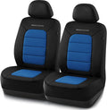 Skechers Memory Foam Car Seat Covers,Thick Cool Touch Fabric Seat Covers,Front Seat Cover Airbag Compatible,Automotive Comfort Protection for Most Cars,Vans,Trucks,SUV,Blue