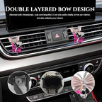 2PCS Car Air Vent Clips, Dual Butterfly Diamond Car Air Conditioner Outlet Vent Clip, Cute Car Diffuser Perfume Clip, Car Air Freshener Decor Accessories for Women Girl (Dark Pink, Style 1)